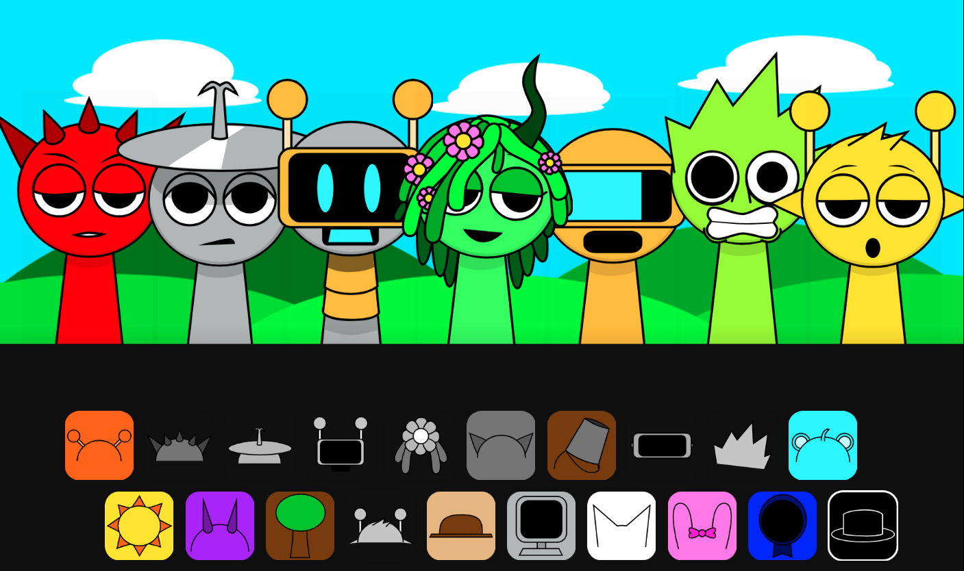 Sprunki characters making music